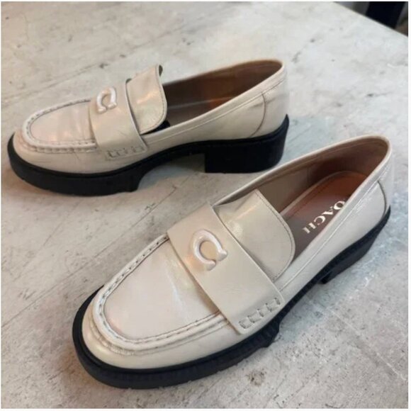 COACH Leah Leather Loafers – Cream, Size 9 - Picture 8 of 8